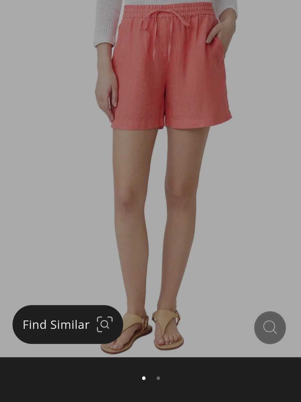 J. McLaughlin Coral Drawstring 100% Linen Surya Apricot Shorts